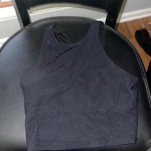 Halter workout tank! Black Size M! Cropped, ribbed, racerback! Only worn twice!